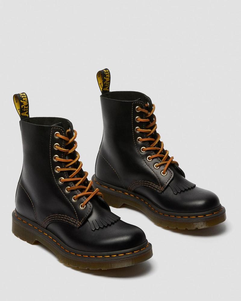 Botines Dr Martens 1460 Pascal Abruzzo Cuero Mujer Negros | MX 8TCE